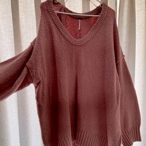 Free People Burgundy Sweater